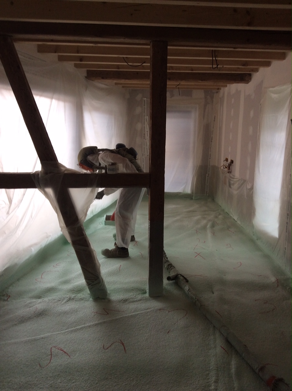 Mousse polyuréthane projetée